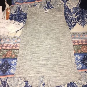 Grey tank top with open back